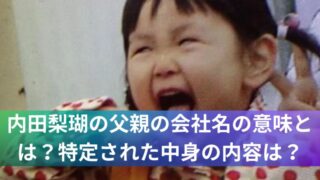 内田梨瑚の父親の会社名の意味とは?特定された中身の内容は?