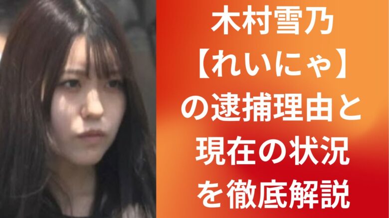 木村雪乃【れいにゃ】の逮捕理由と現在の状況を徹底解説