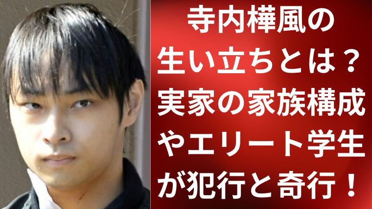 寺内樺風の生い立ちとは？実家の家族構成やエリート学生が犯行と奇行！